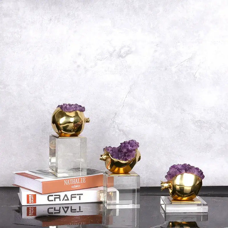 Purple Crystal Brass Ornament