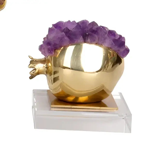 Purple Crystal Brass Ornament