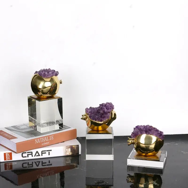 Purple Crystal Brass Ornament