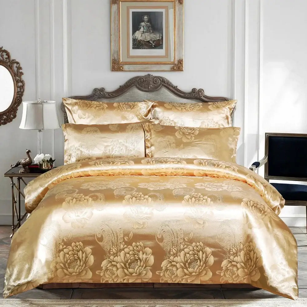 Gold Damask Duvet Set