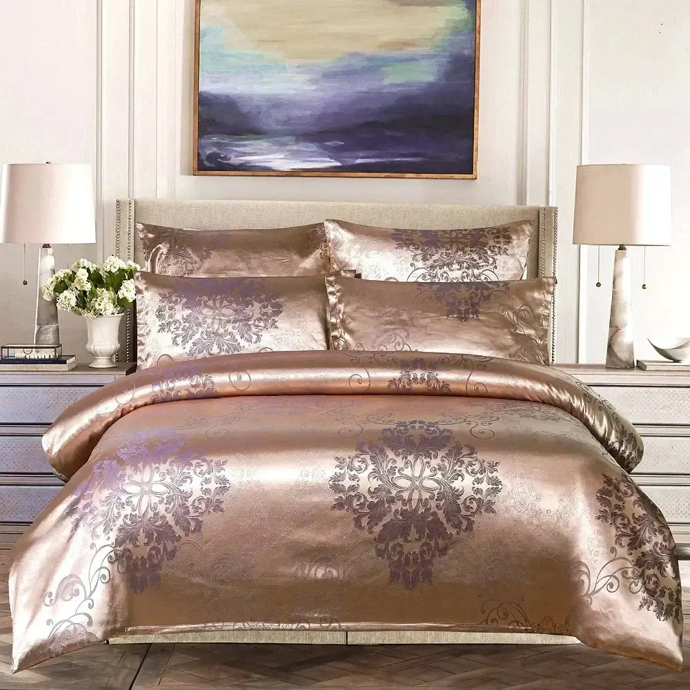 Gold Damask Duvet Set