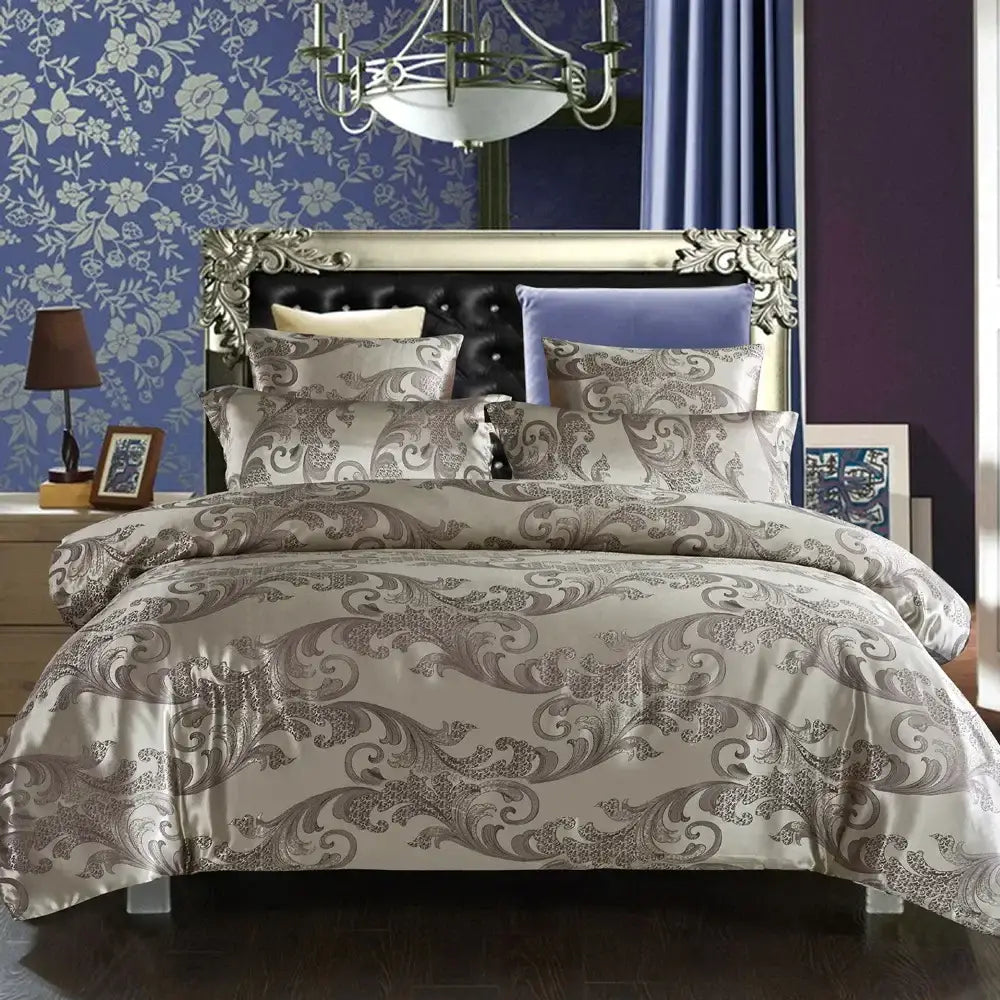 Gold Damask Duvet Set