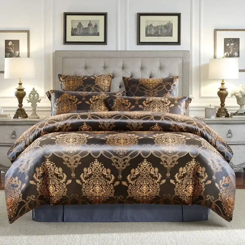 Gold Damask Duvet Set