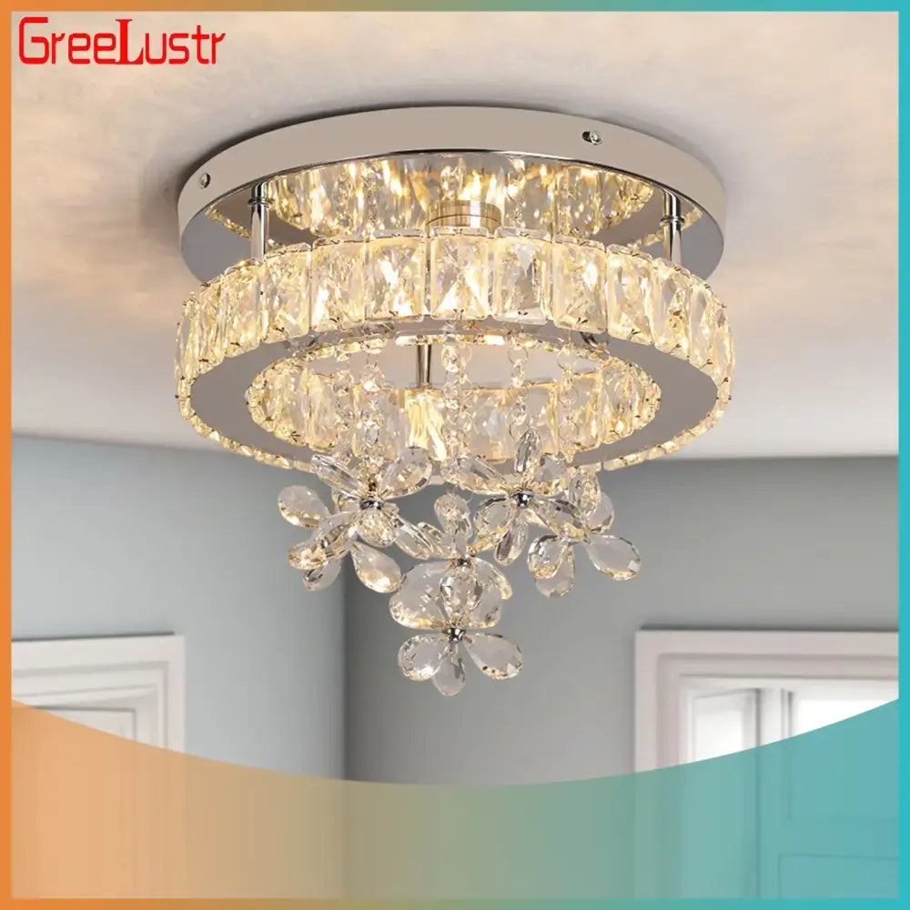 Crystal Chrome Ceiling Chandelier