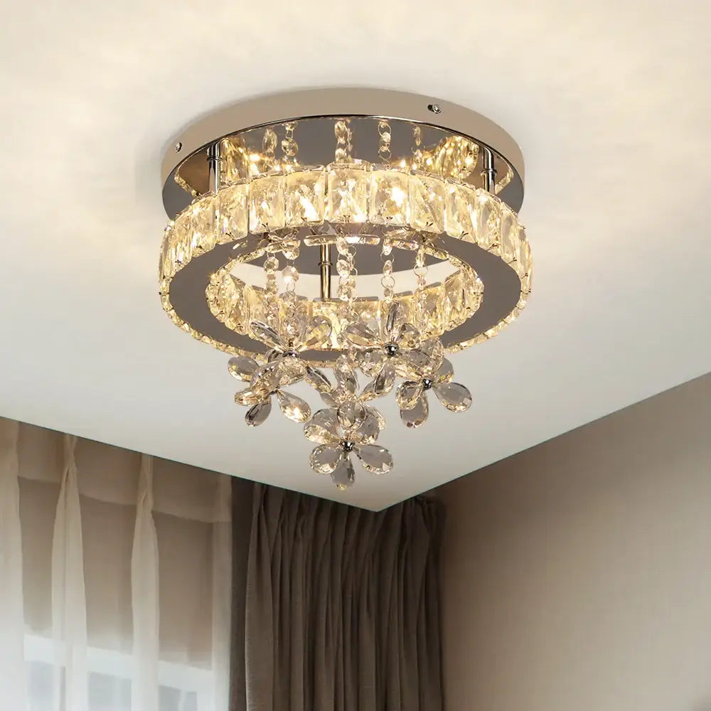 Crystal Chrome Ceiling Chandelier