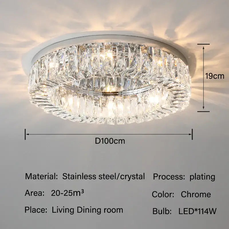 Warm Light Crystal Ceiling Light