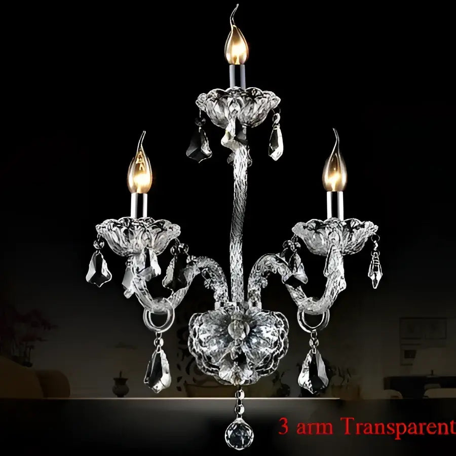 Clear Crystal Candle Sconce