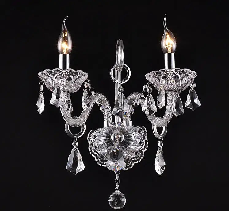 Clear Crystal Candle Sconce
