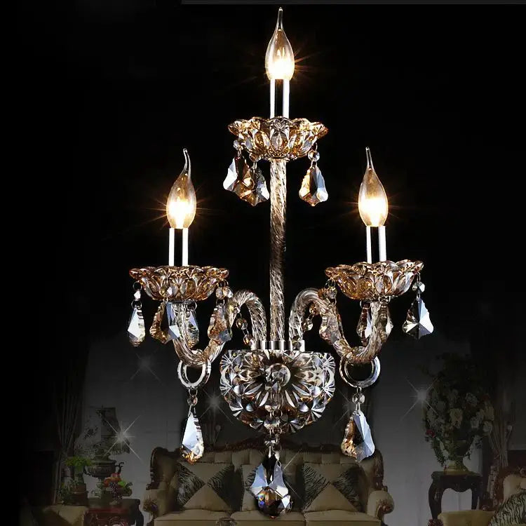 Clear Crystal Candle Sconce