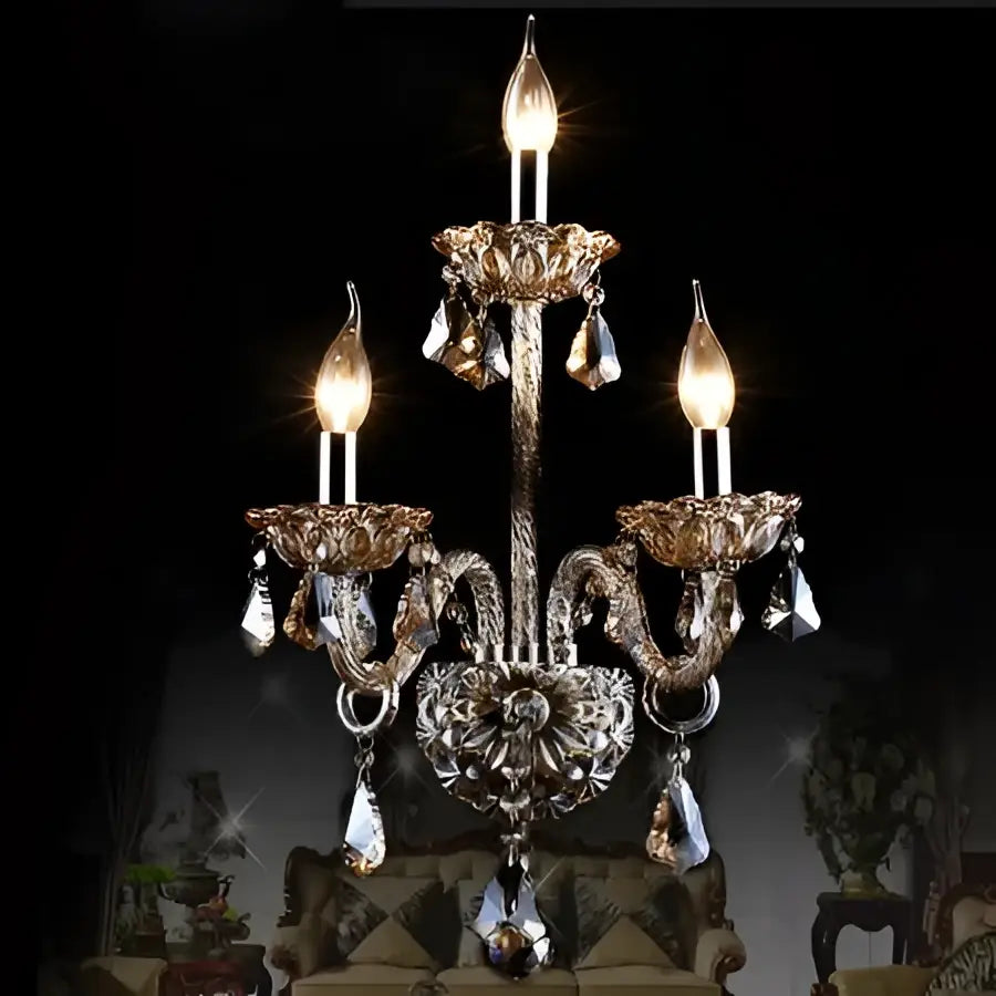 Clear Crystal Candle Sconce