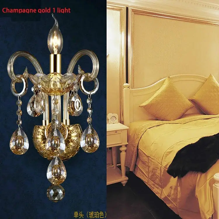 Cognac Silver Crystal Sconce