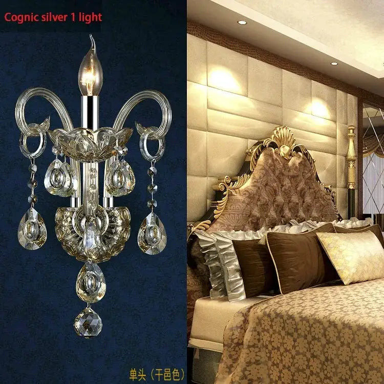 Cognac Silver Crystal Sconce