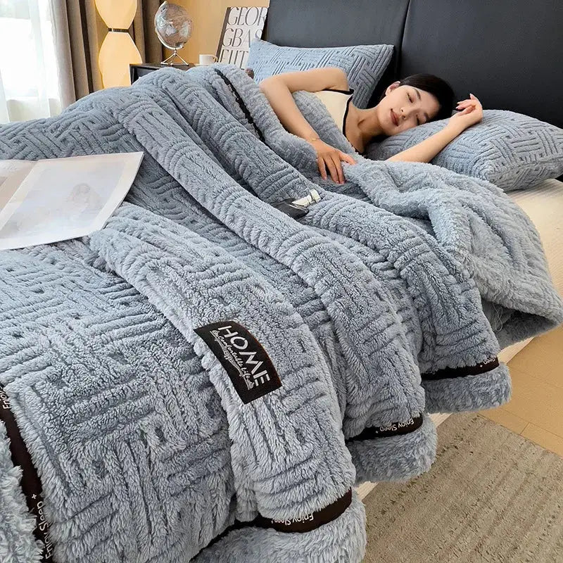Gray Fleece Winter Blanket