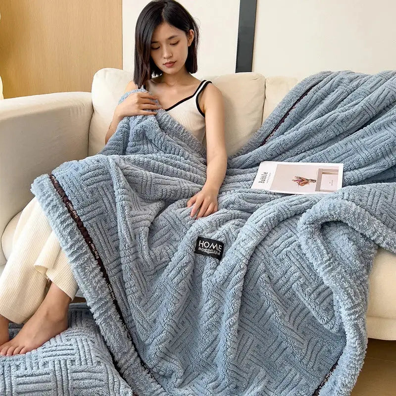 Gray Fleece Winter Blanket