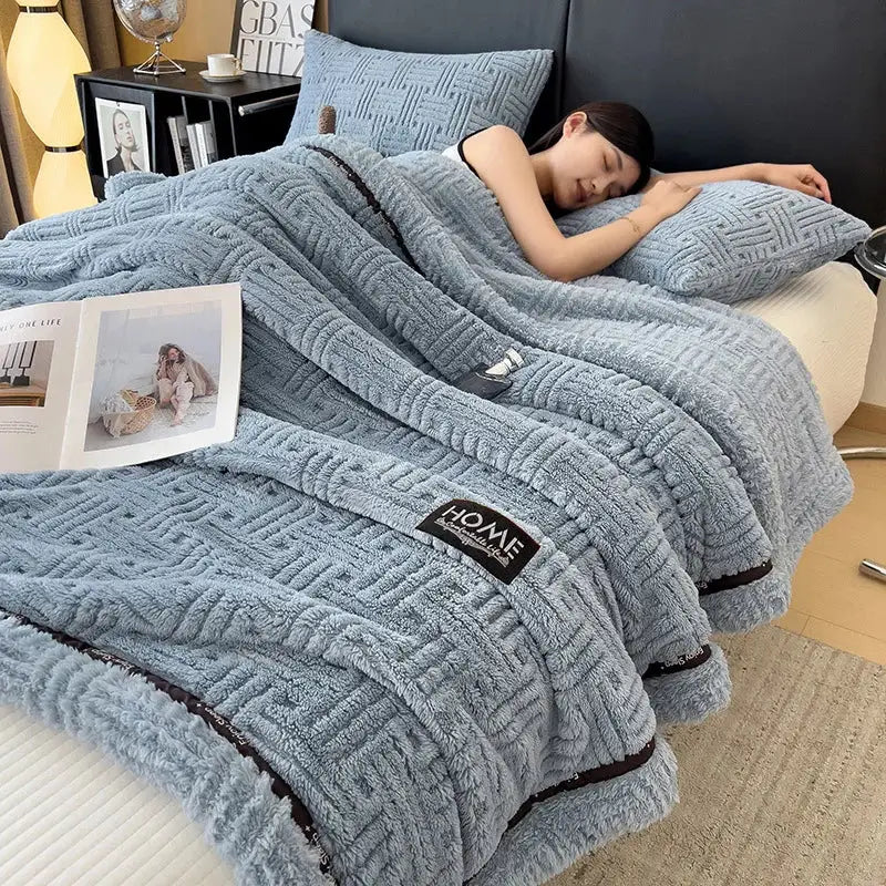 Gray Fleece Winter Blanket