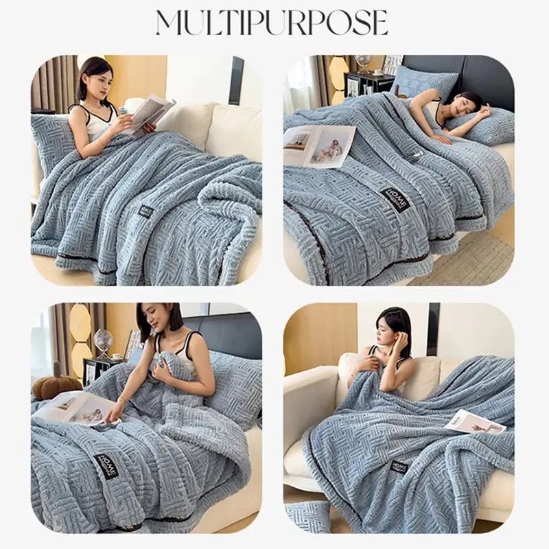 Gray Fleece Winter Blanket