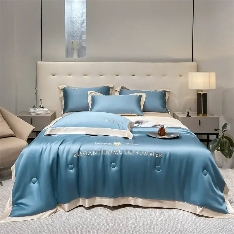 Black Ice Silk Quilt Set