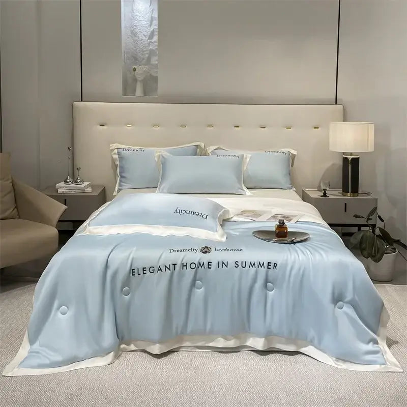 Black Ice Silk Quilt Set