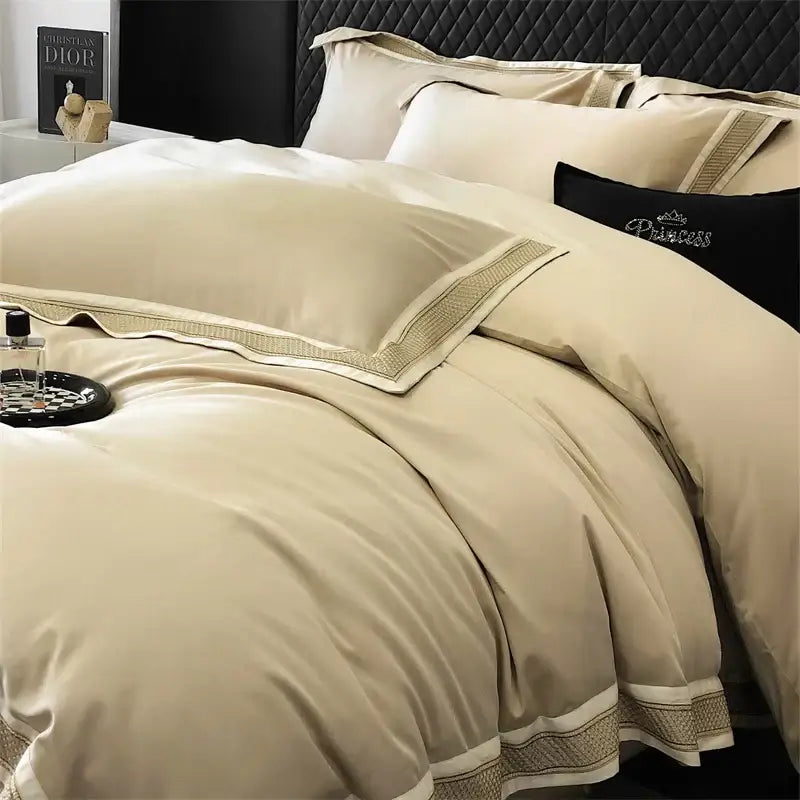 Cream Gold Embroidery Bedding