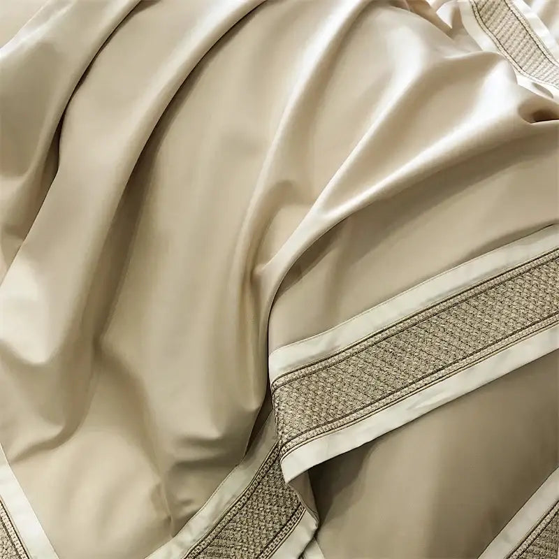 Cream Gold Embroidery Bedding