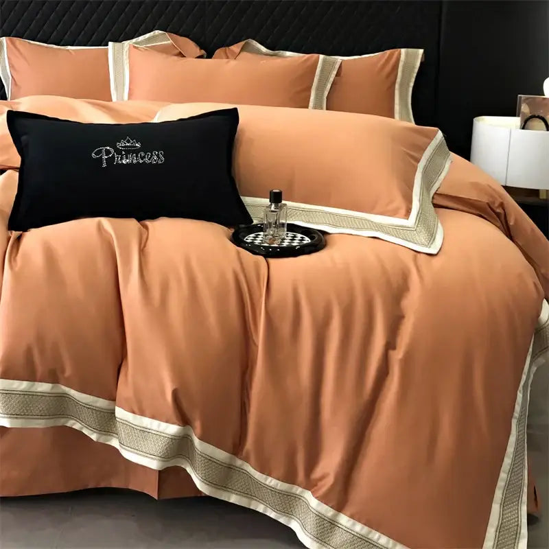 Cream Gold Embroidery Bedding