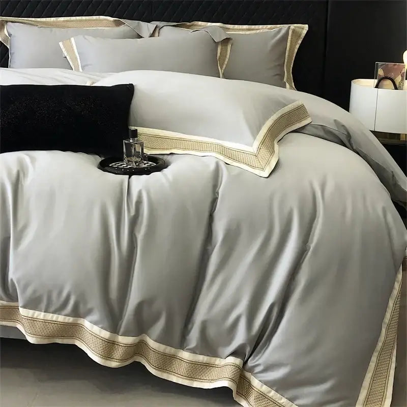 Cream Gold Embroidery Bedding