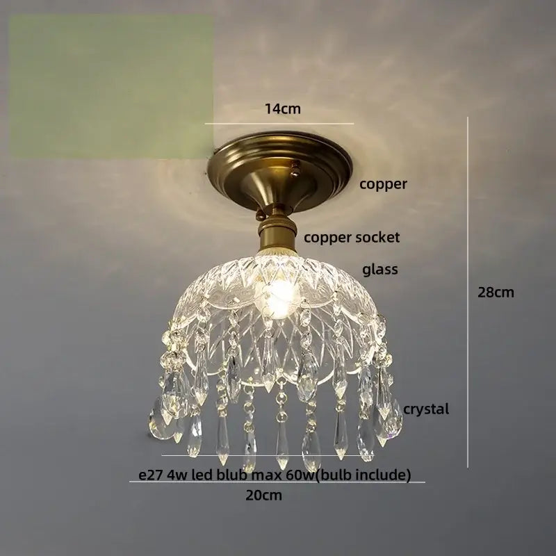 Crystal Brass Ceiling Lamp