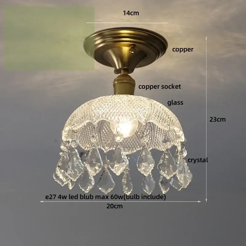Crystal Brass Ceiling Lamp