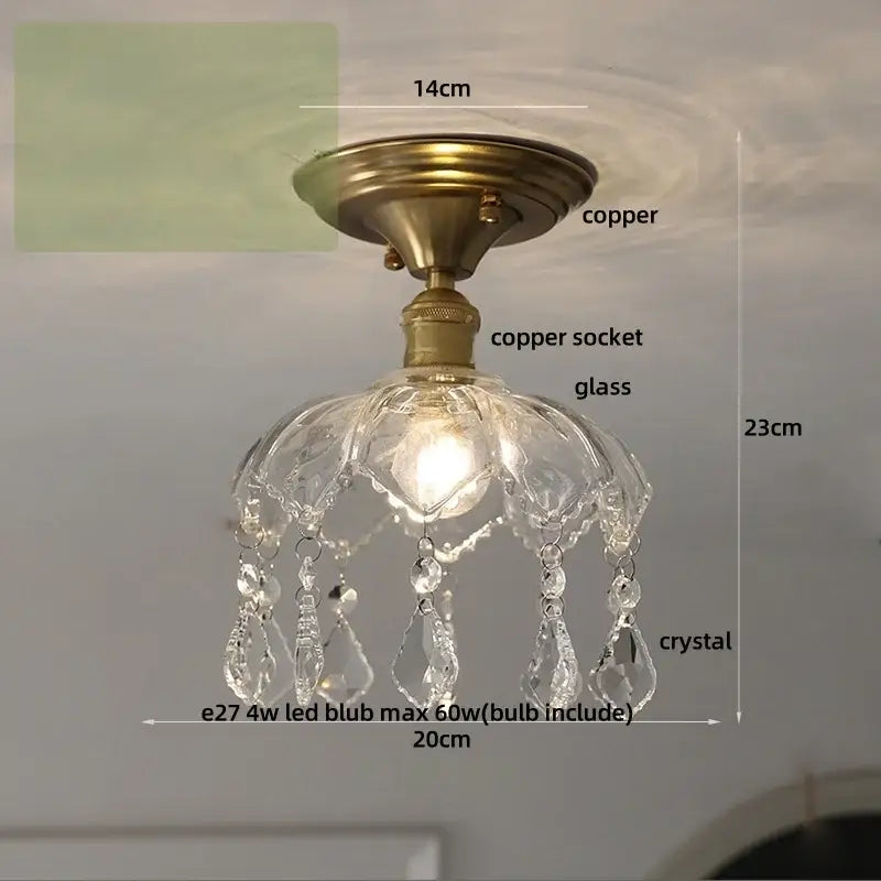 Crystal Brass Ceiling Lamp