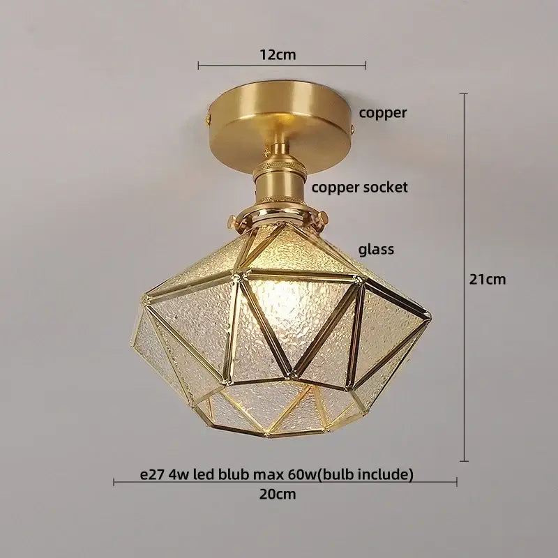 Crystal Brass Ceiling Lamp