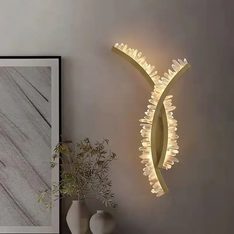 Gold Metal Art Deco Stainless Steel Wall Sconce