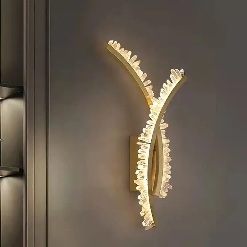 Gold Metal Art Deco Stainless Steel Wall Sconce