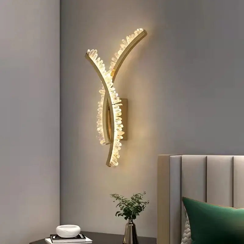 Gold Metal Art Deco Stainless Steel Wall Sconce