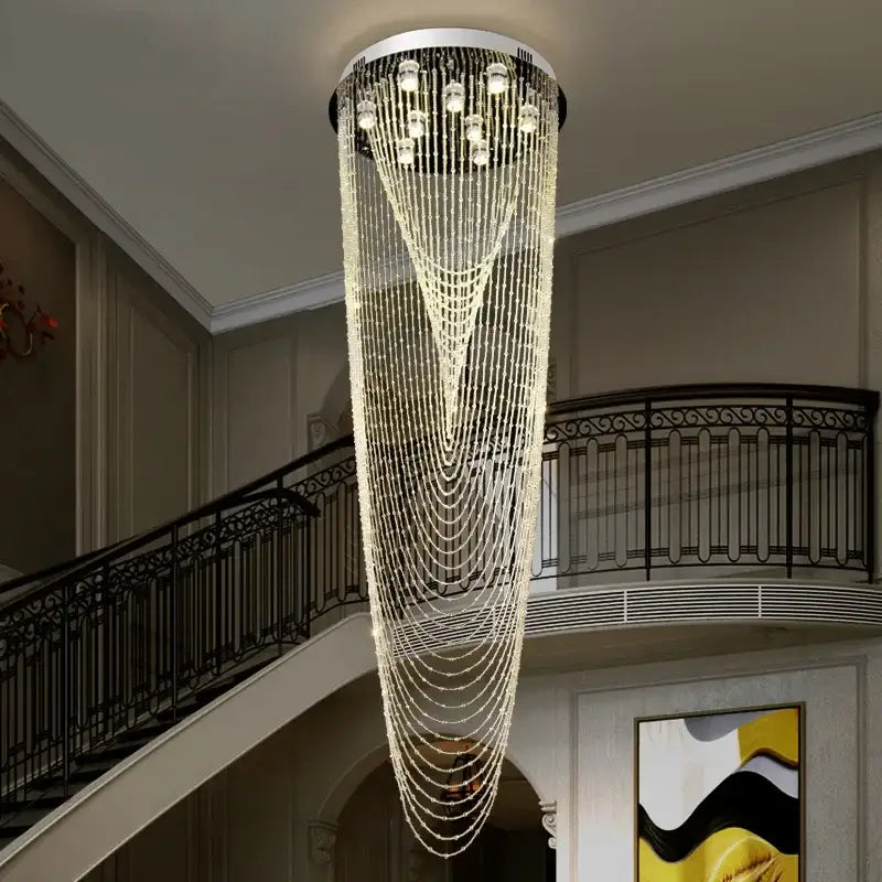 Crystal Tassel Stair Chandelier