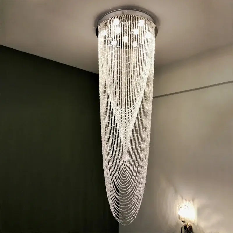 Crystal Tassel Stair Chandelier