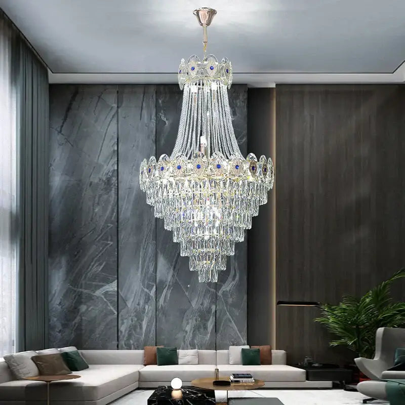 Gold Round Crystal Chandelier