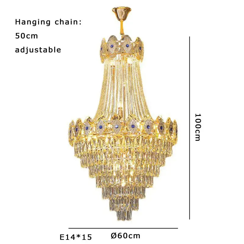 Gold Round Crystal Chandelier