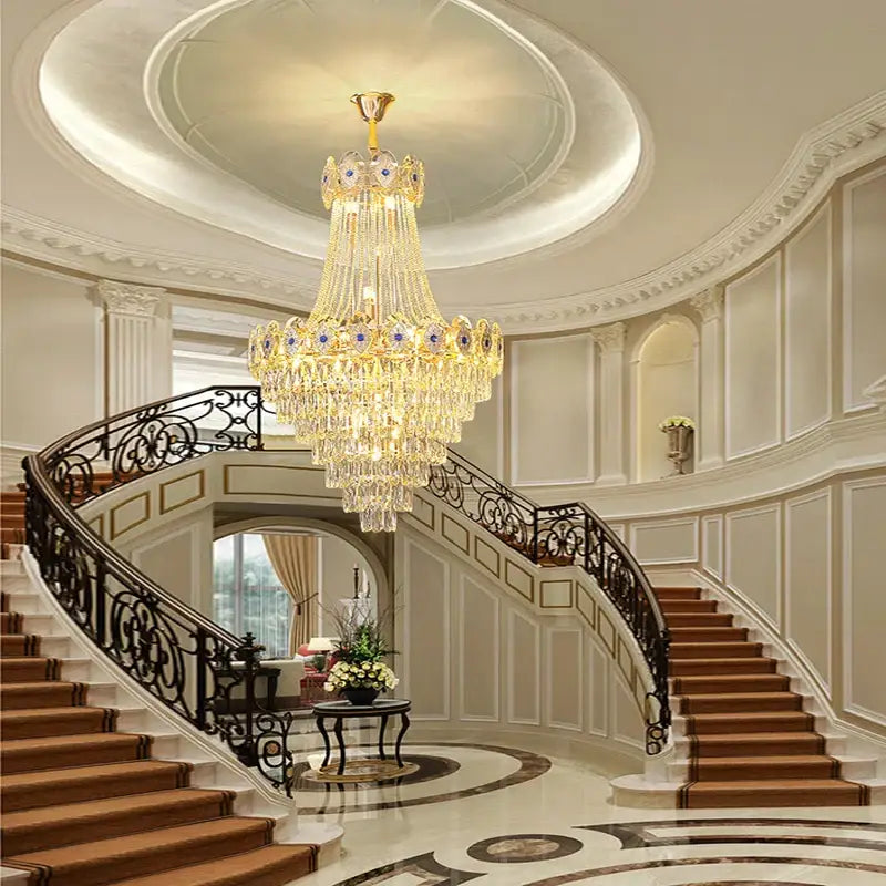 Gold Round Crystal Chandelier