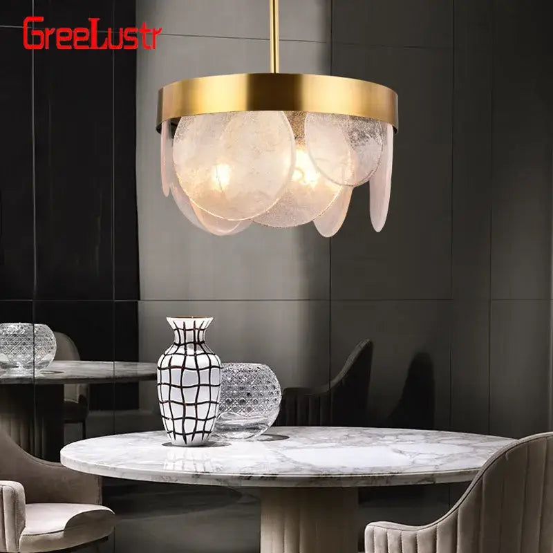 Glass Copper Pendant Light