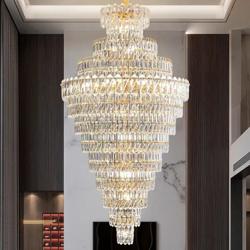 Clear Crystal Staircase Chandelier