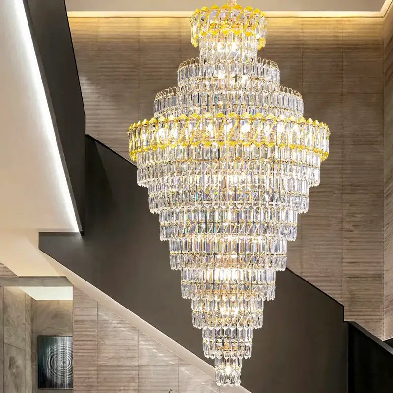 Clear Crystal Staircase Chandelier
