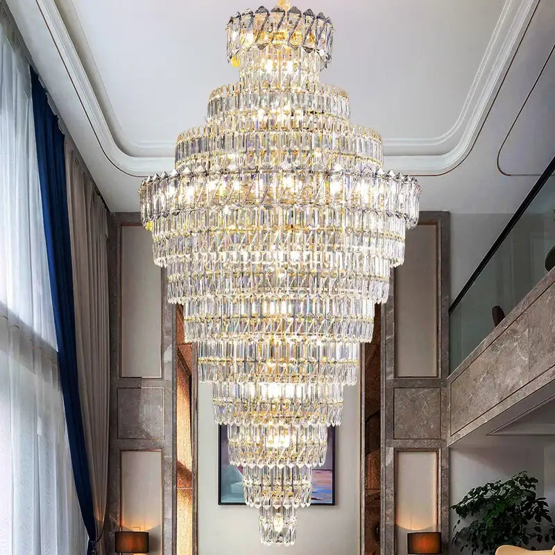 Clear Crystal Staircase Chandelier