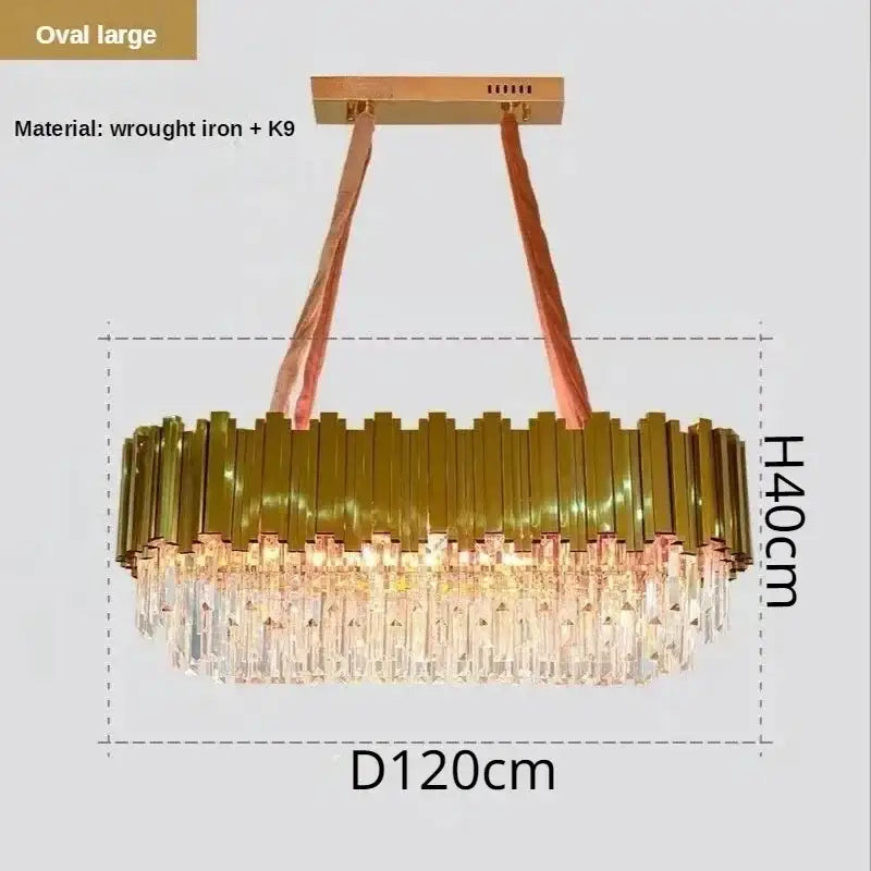 Gold Crystal LED Ceiling Chandelier Double Layer