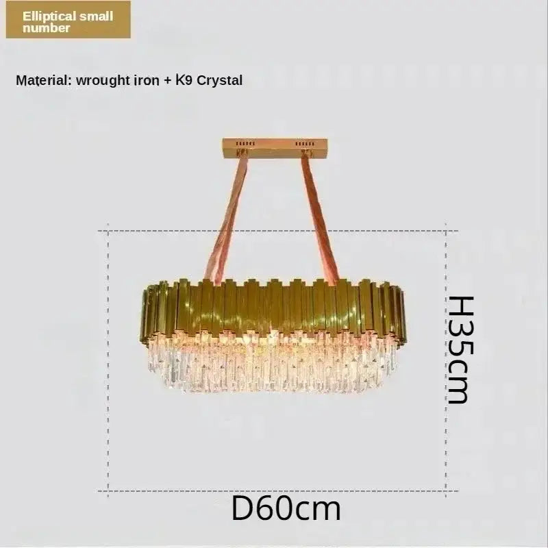 Gold Crystal LED Ceiling Chandelier Double Layer