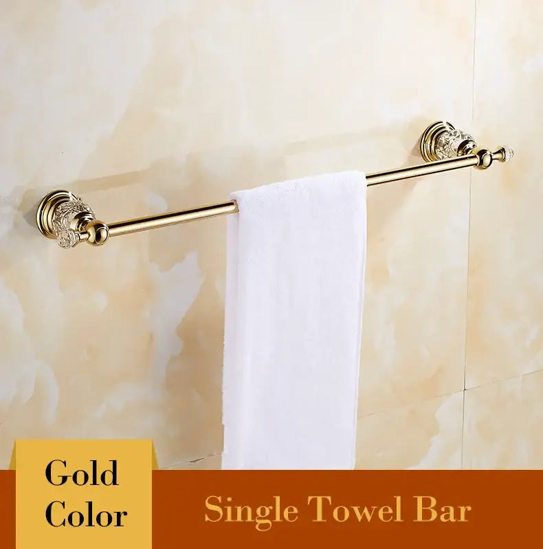 Gold Crystal Bathroom Set