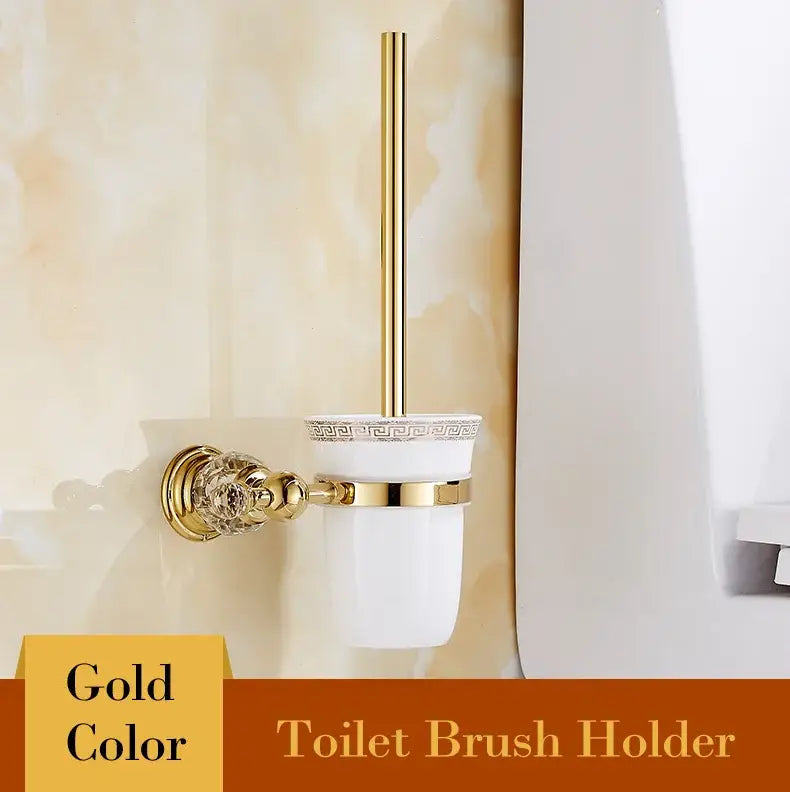 Gold Crystal Bathroom Set