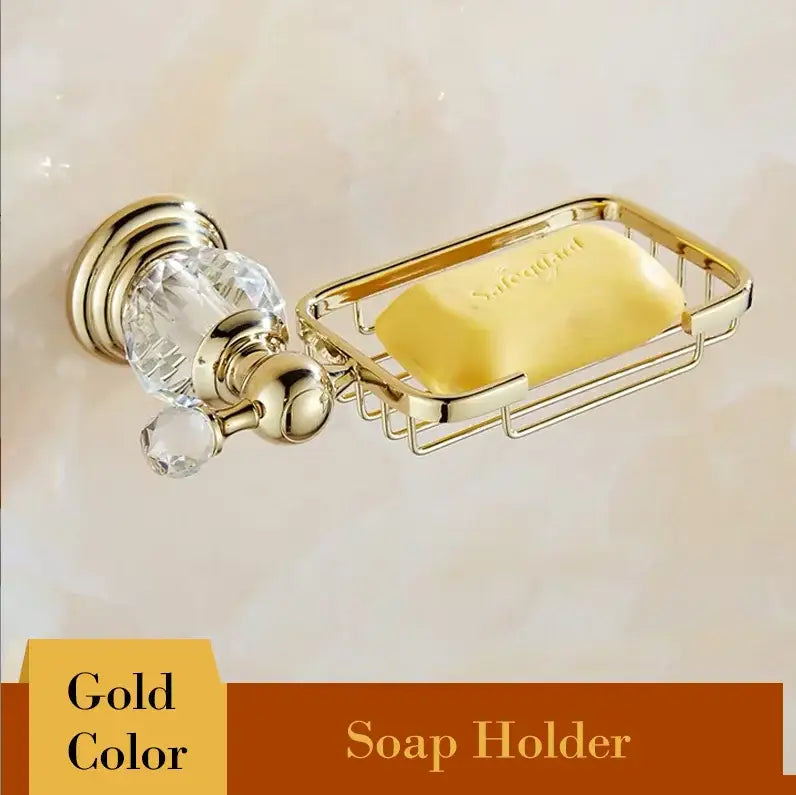 Gold Crystal Bathroom Set