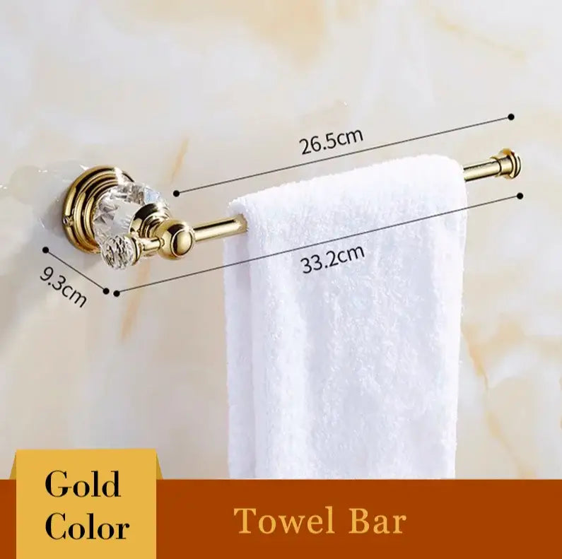 Gold Crystal Bathroom Set