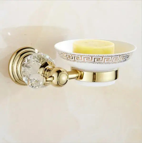 Gold Crystal Bathroom Set