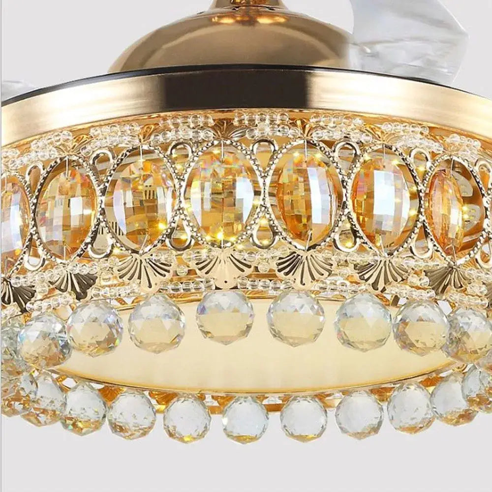 Gold Crystal Remote Ceiling Fan